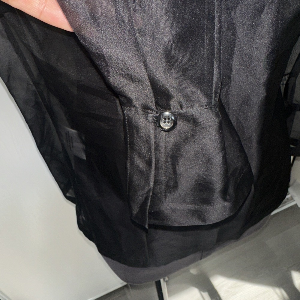 Petite Sofisticate Top Blouse Black 100%silk‎ Long Sleeve See through Size 8 - Picture 5 of 9